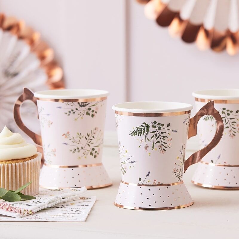 Ginger Ray Afternoon Tea Party Cups - 8pcs