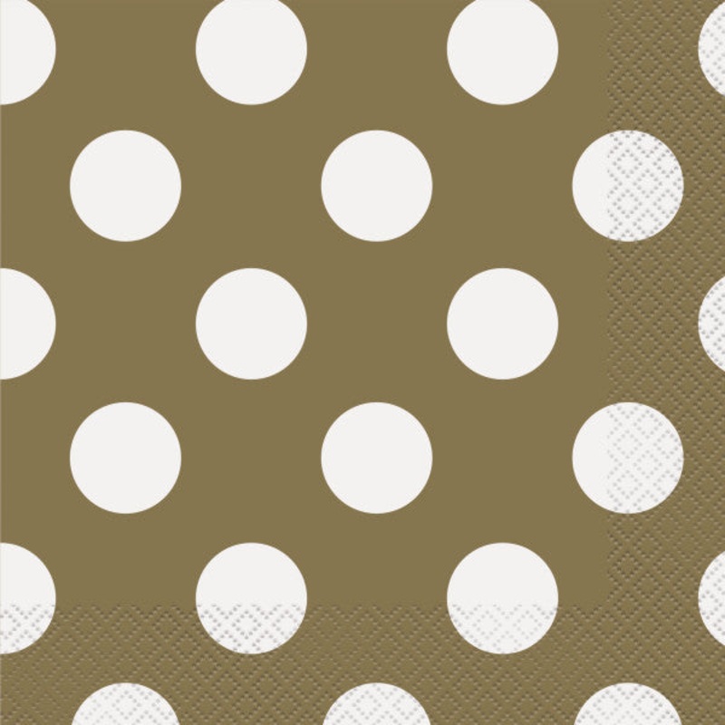 Gold Dots Luncheon Napkins, 16ct