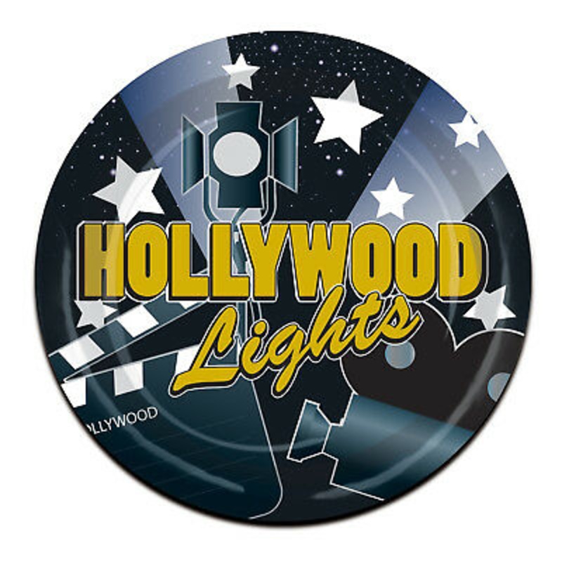 Hollywood Lights Dinner Paper Plates (x8 23cm)