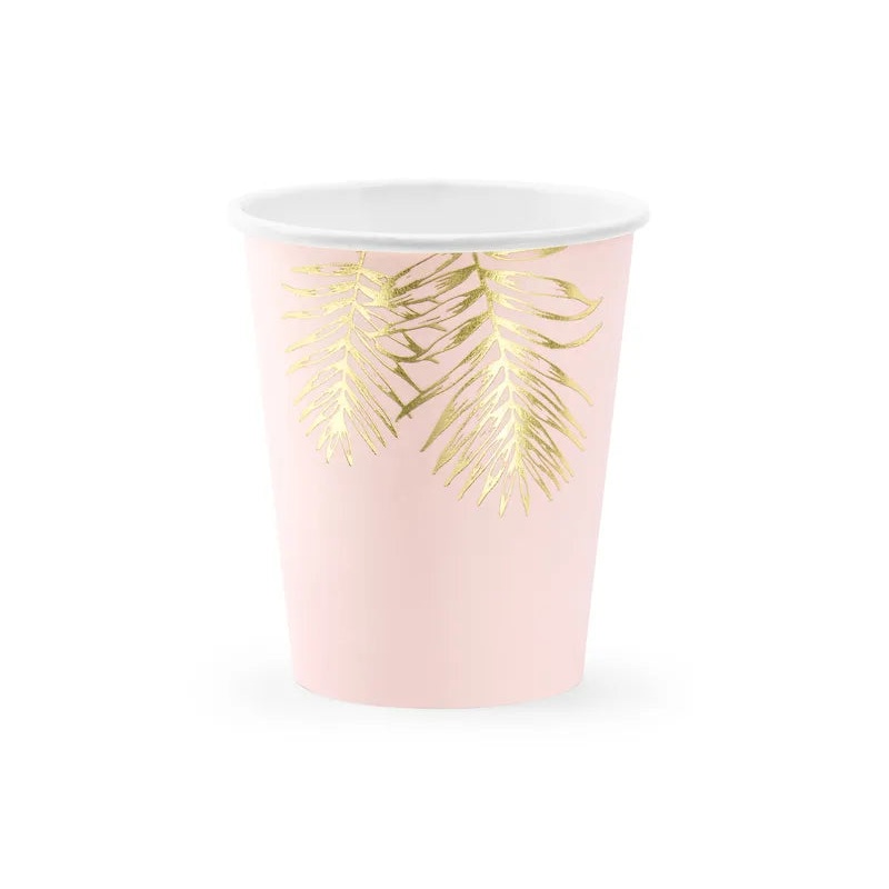 Leaf cups, light pink, 220ml - 6pcs
