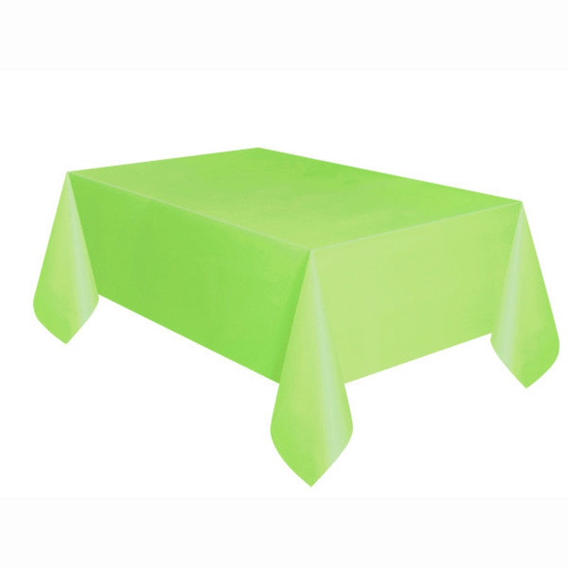Lime Green Solid Rectangular Plastic Table Cover, 54"x108"