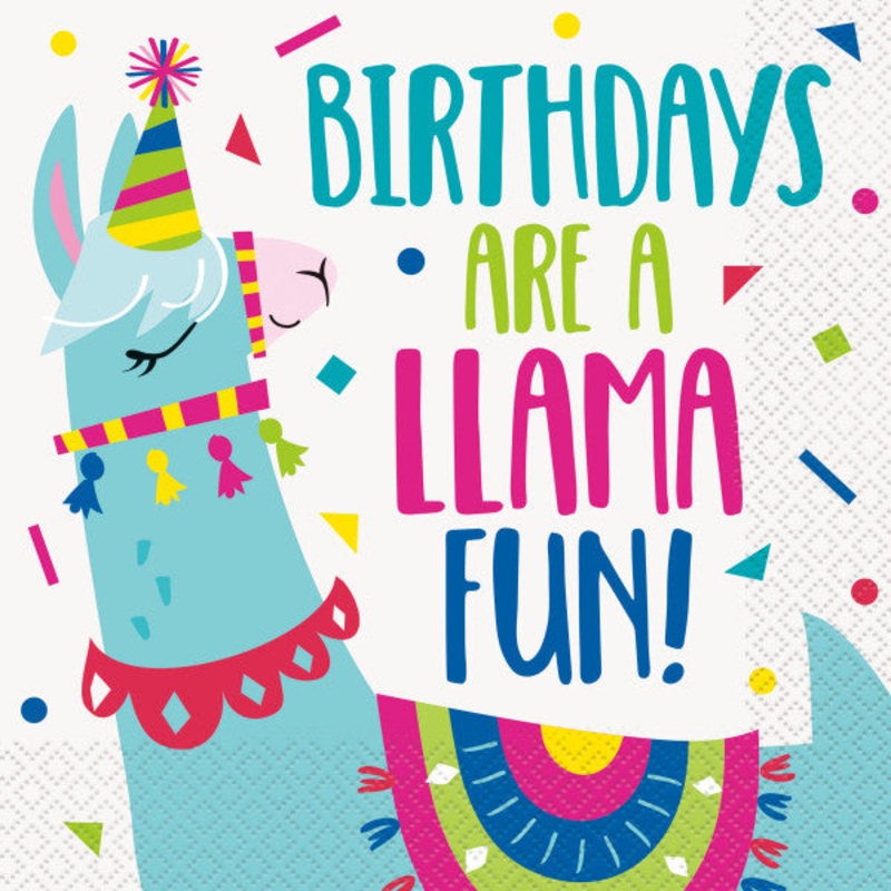 Llama Birthday Lunch Napkins - 16ct