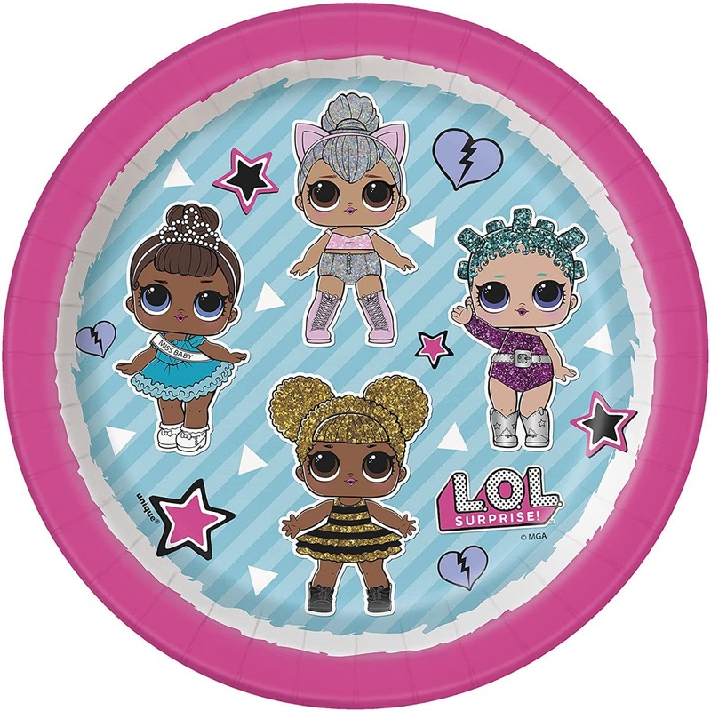 LOL Surprise Paper Dessert Plates  - 20cm - Plastic Free