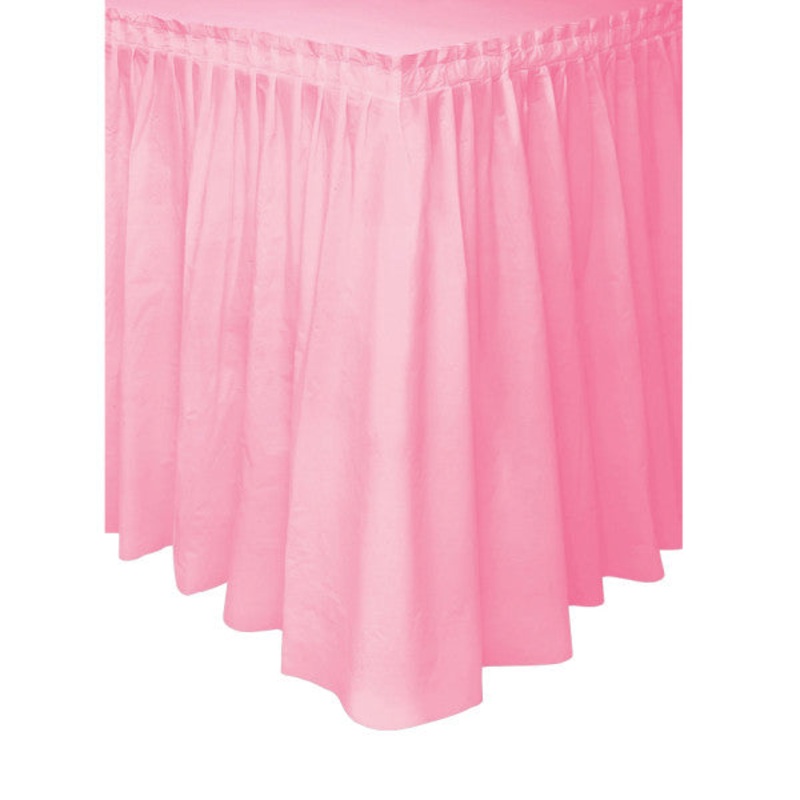 Lovely Pink  Plastic Table Skirt, 29"x14ft