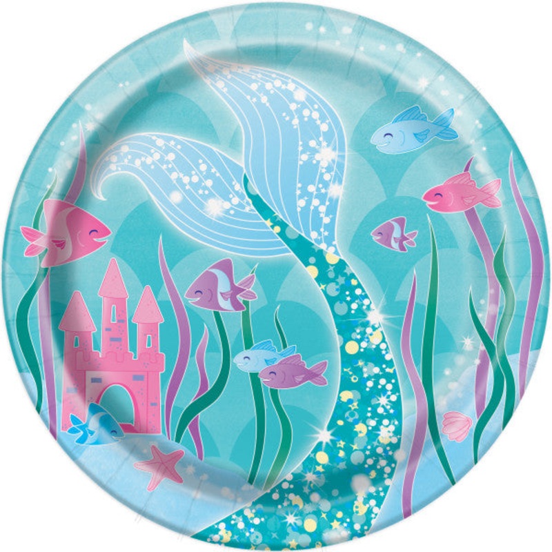 Mermaid Round 7" FSC Dessert Plates, 8ct