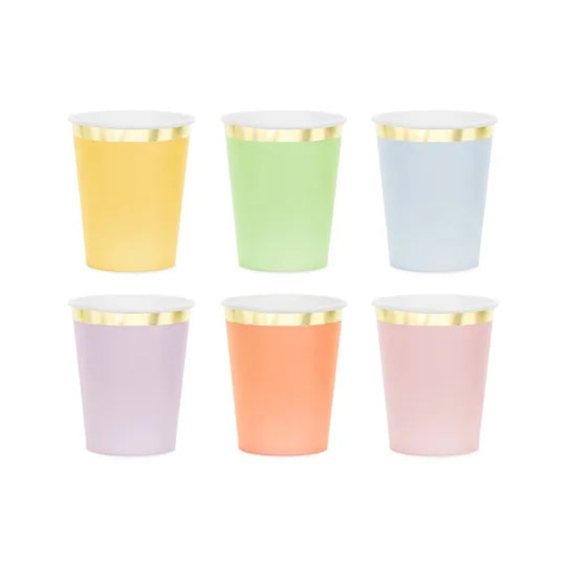 Pastel Paper Cups 220ml - 6ct