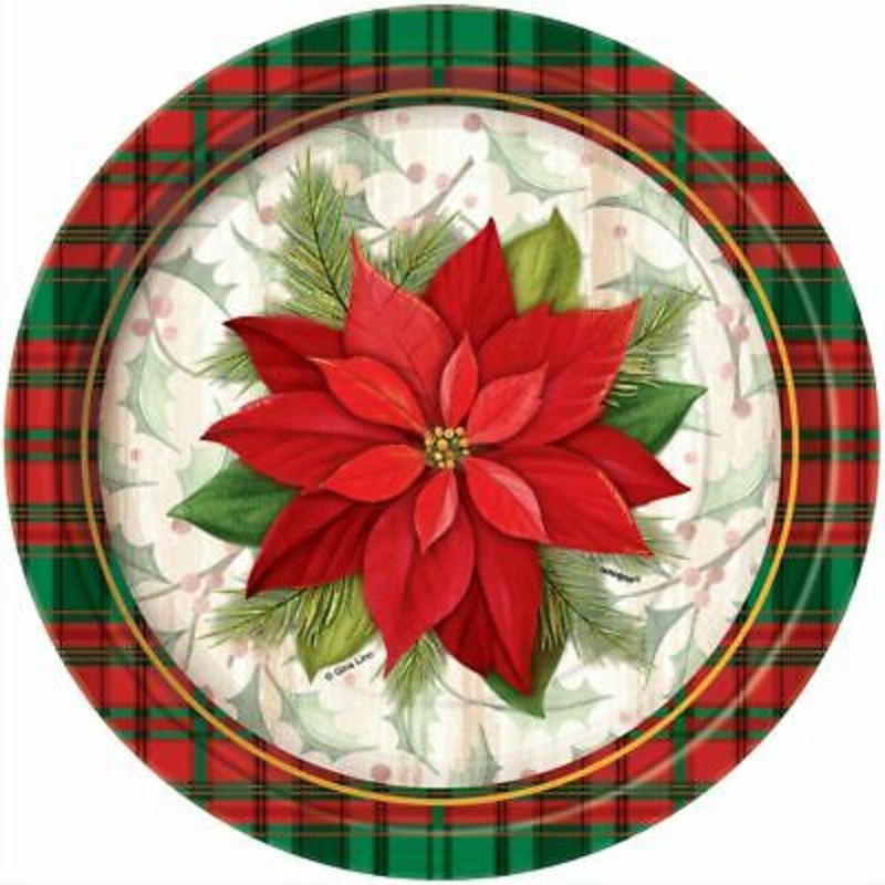 Poinsettia Dessert Plate ( 8ct )