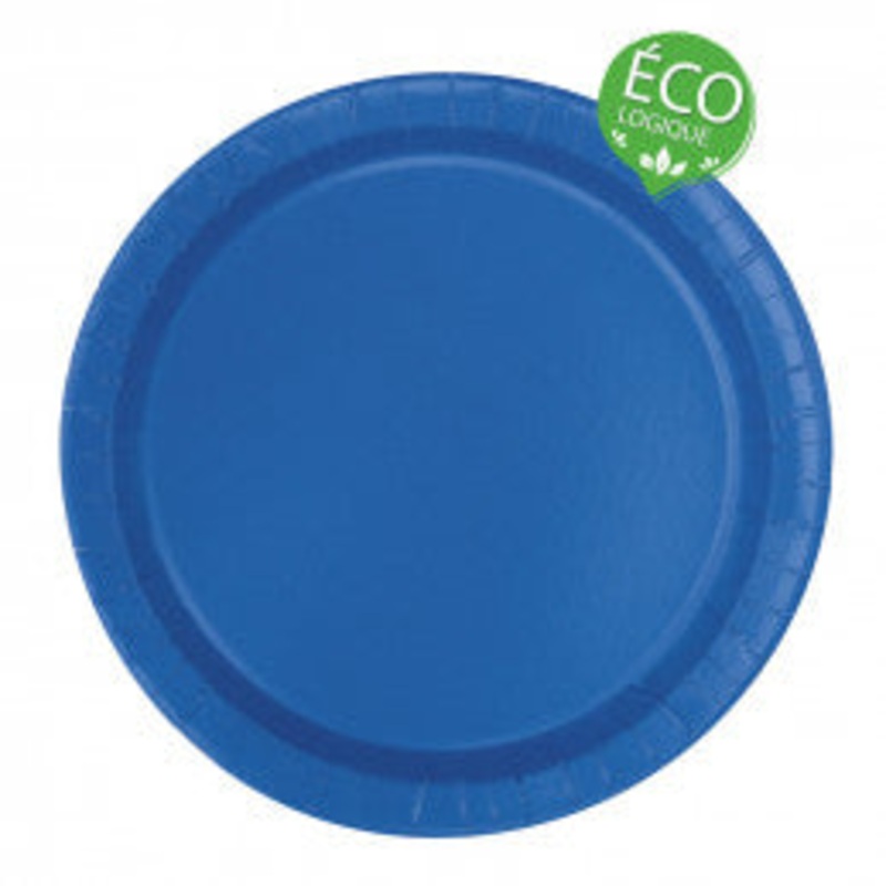 Royal Blue Solid Round 7" FSC Dessert Plates, 20ct