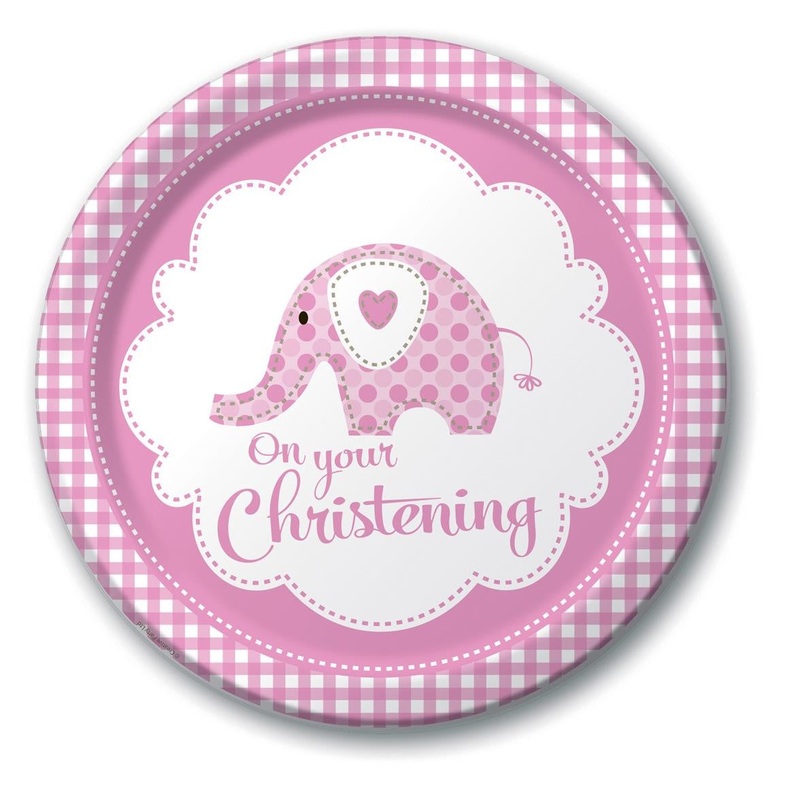 Sweet Baby Elephant Plates, Pink (8ct)