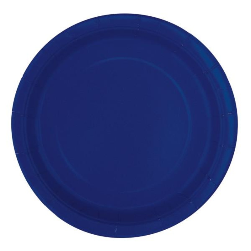 True Navy FSC Round 9" Dinner Plates, 16ct