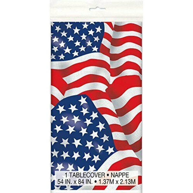 USA Flag Plastic Tablecover (1.37m x 2.13m)