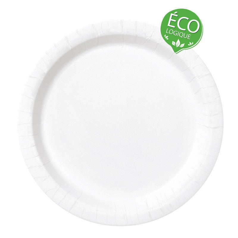 White FSC Round 9" Dinner Plates, 16ct