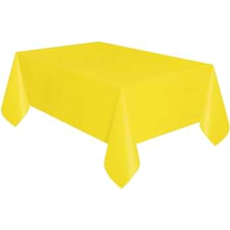 Yellow Solid Rectangular Plastic Table Cover, 54"x108"
