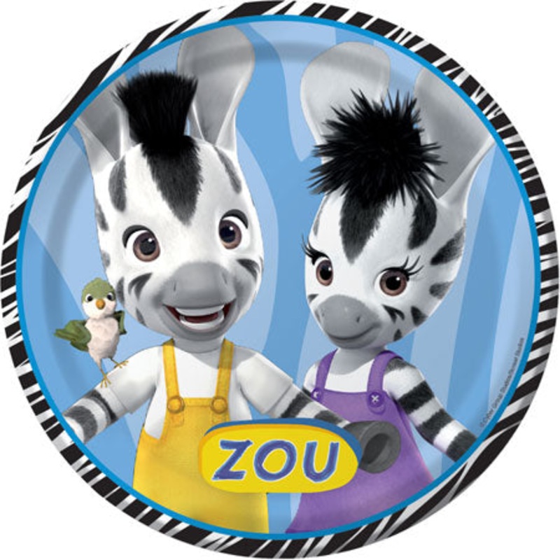Zou Zebra Paper Party Plates (8ct)