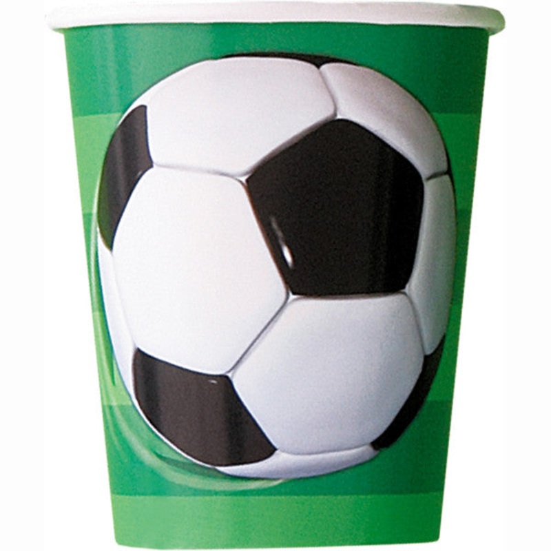 3D Soccer 9oz FSC Paper Cups, 8ct