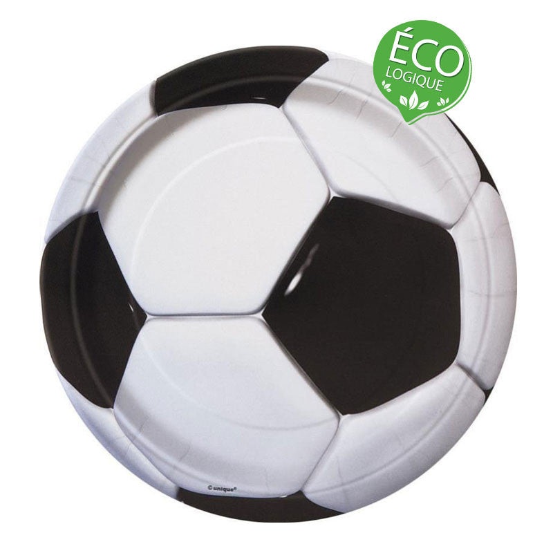 3D Soccer Round 9" FSC Dinner Plates, 8ct
