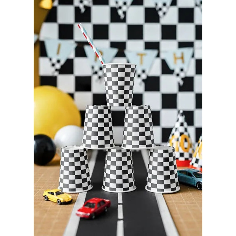 Checkerboard Racing Cups - 6ct