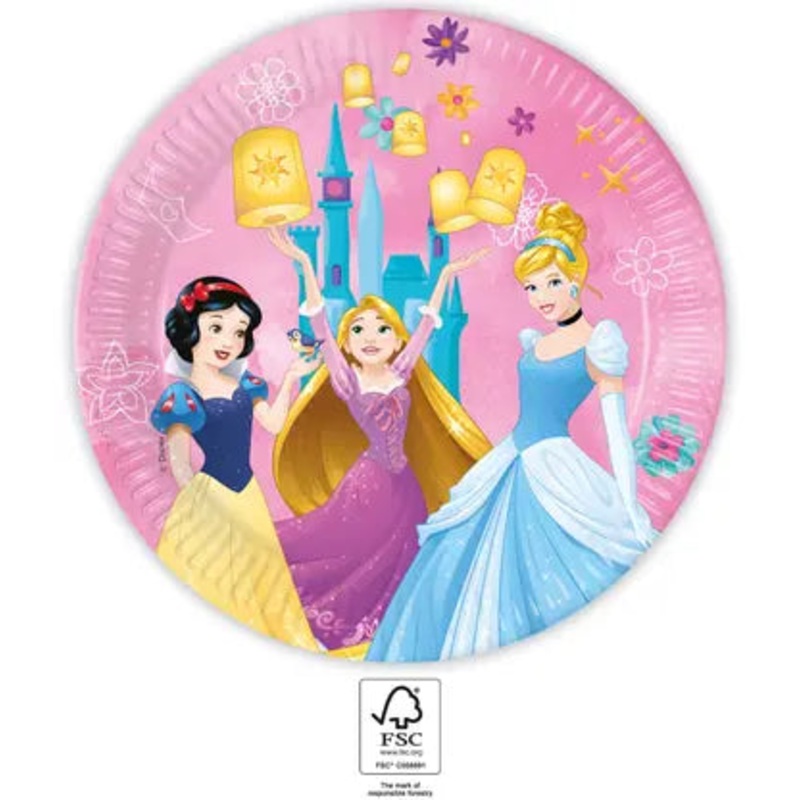 Disney Princess Paper Plates 23 cm. FSC. - 8ct