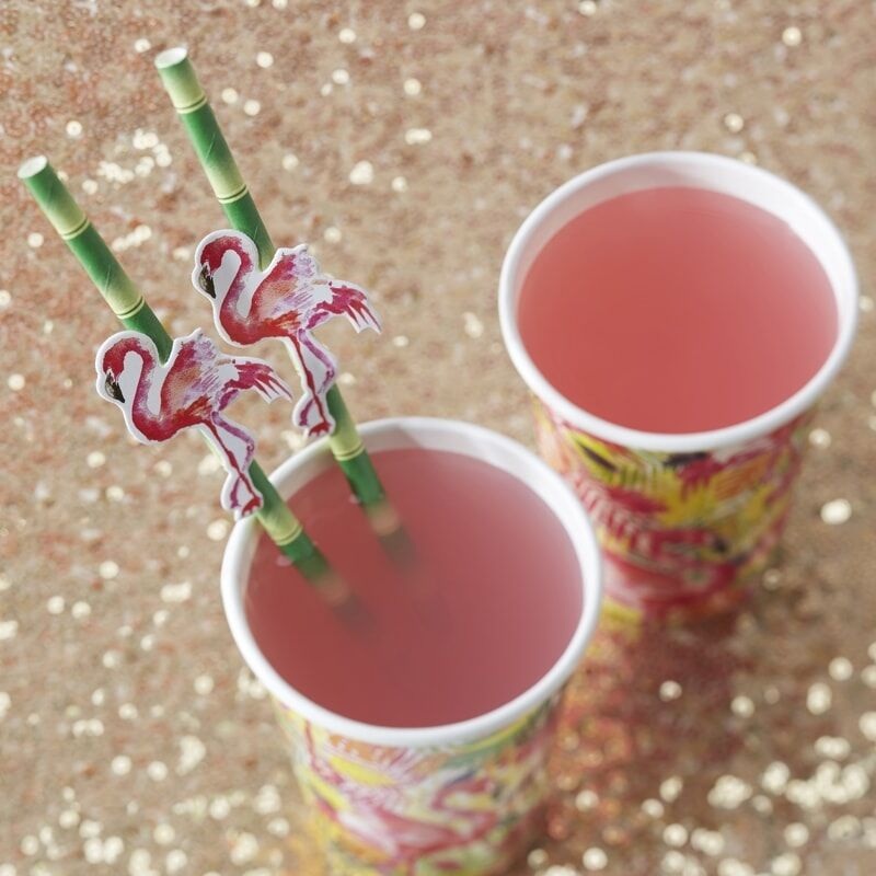 FLAMINGO PAPER STRAWS - FLAMINGO FUN (20ct)
