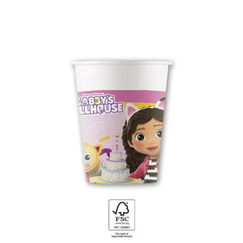 Gabby's Dollhouse FSC Paper Cups 200 ml - 8ct