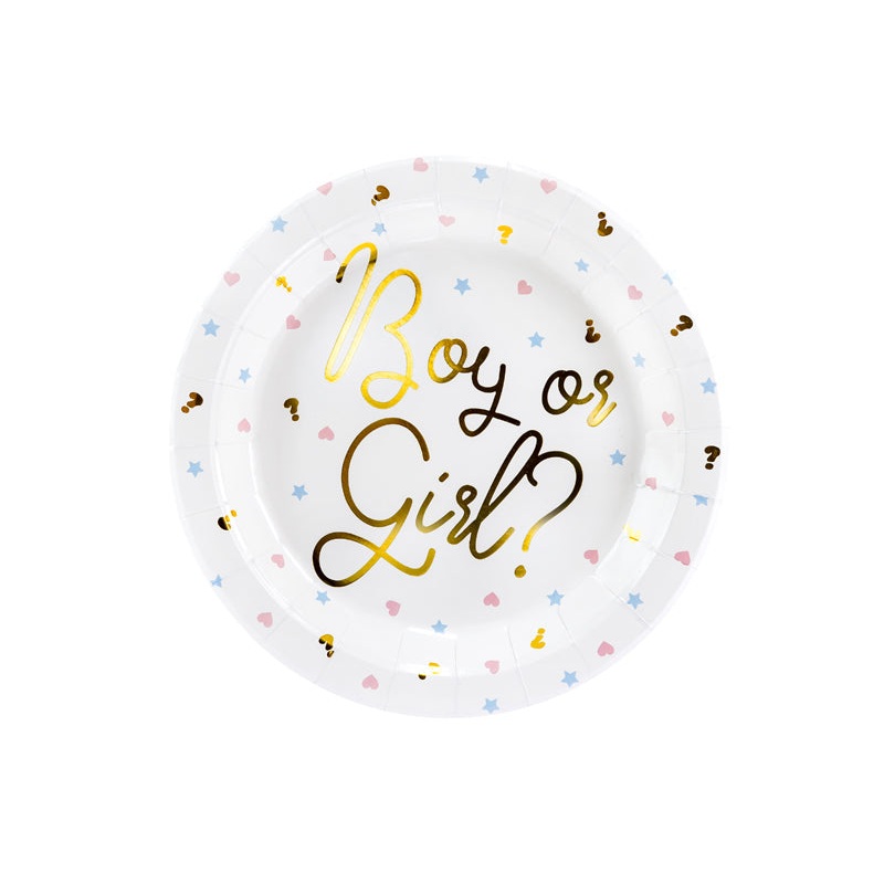 Gender Reveal Boy Or Girl Plates - 6ct
