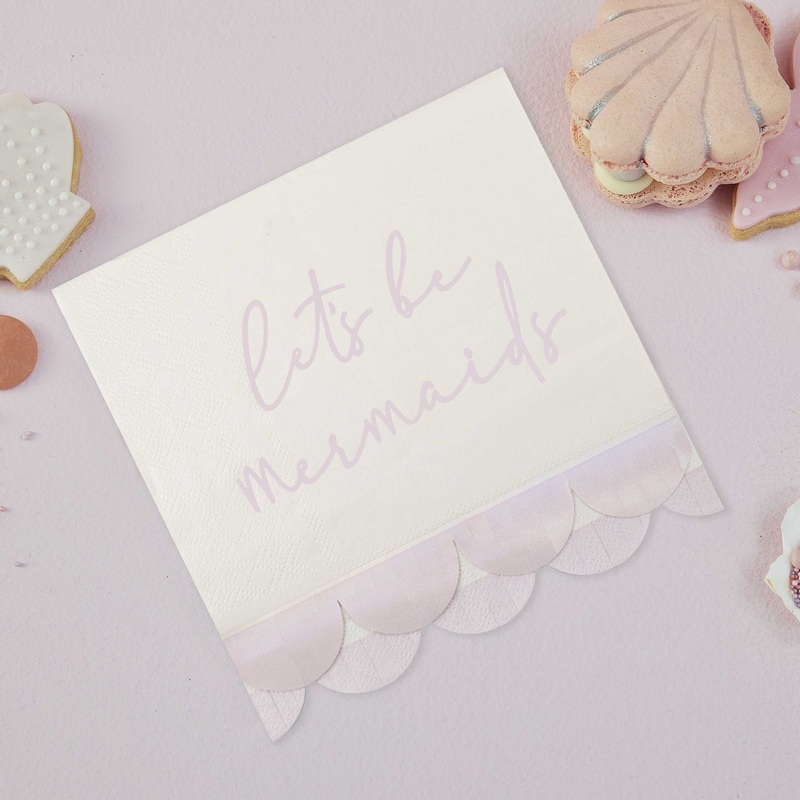 Ginger Ray - Iridescent And Pink Mermaid Paper Napkins