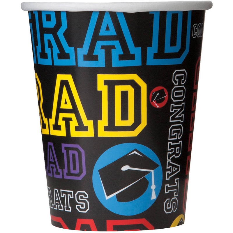 Grad Party Paper Cups, 8ct