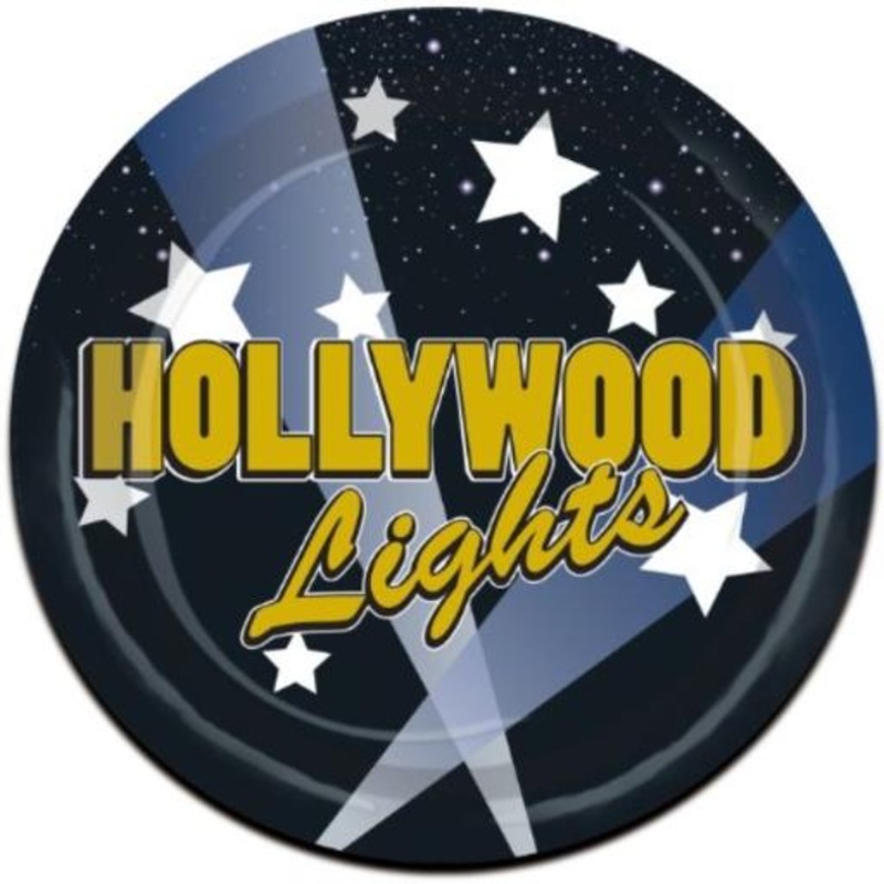 Hollywood Lights Dessert Paper Plates (x8 18cm)