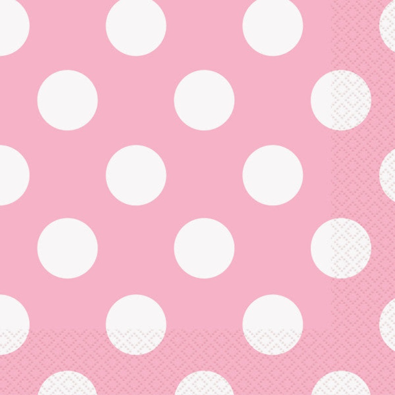 Lovely Pink Dots Beverage Napkins - 16ct