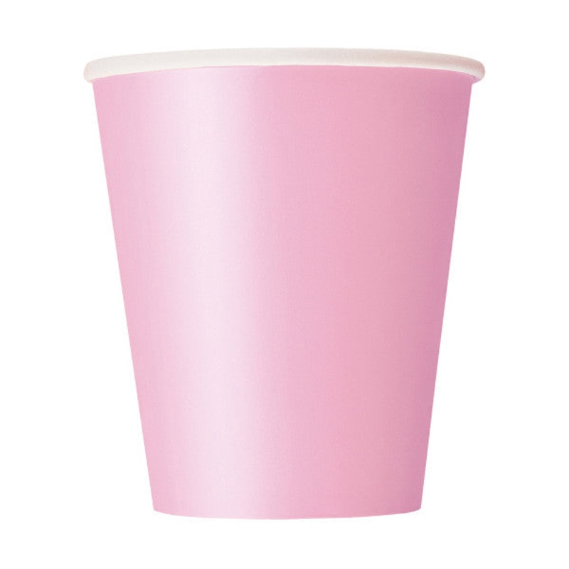 Lovely Pink Solid 9oz FSC Paper Cups, 14ct