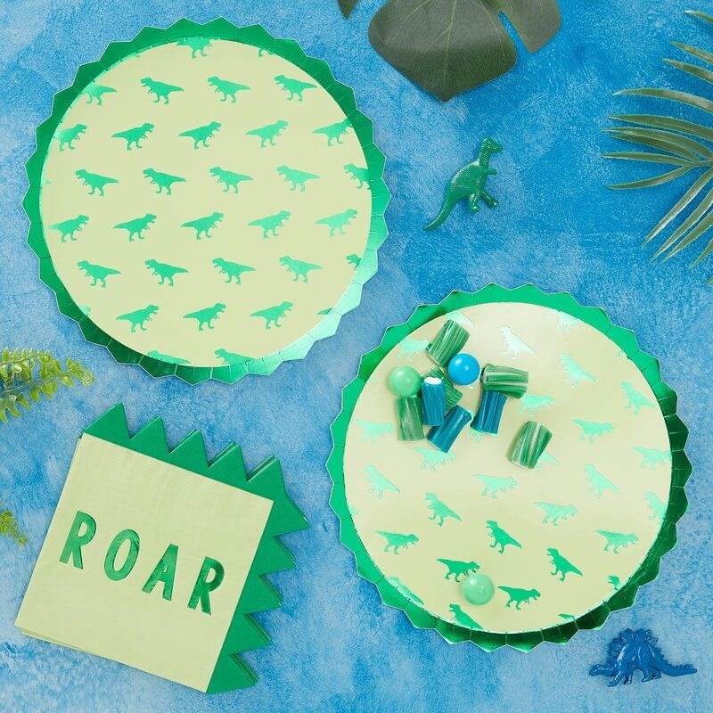Paper Dinosaur Party Plates (8ct)