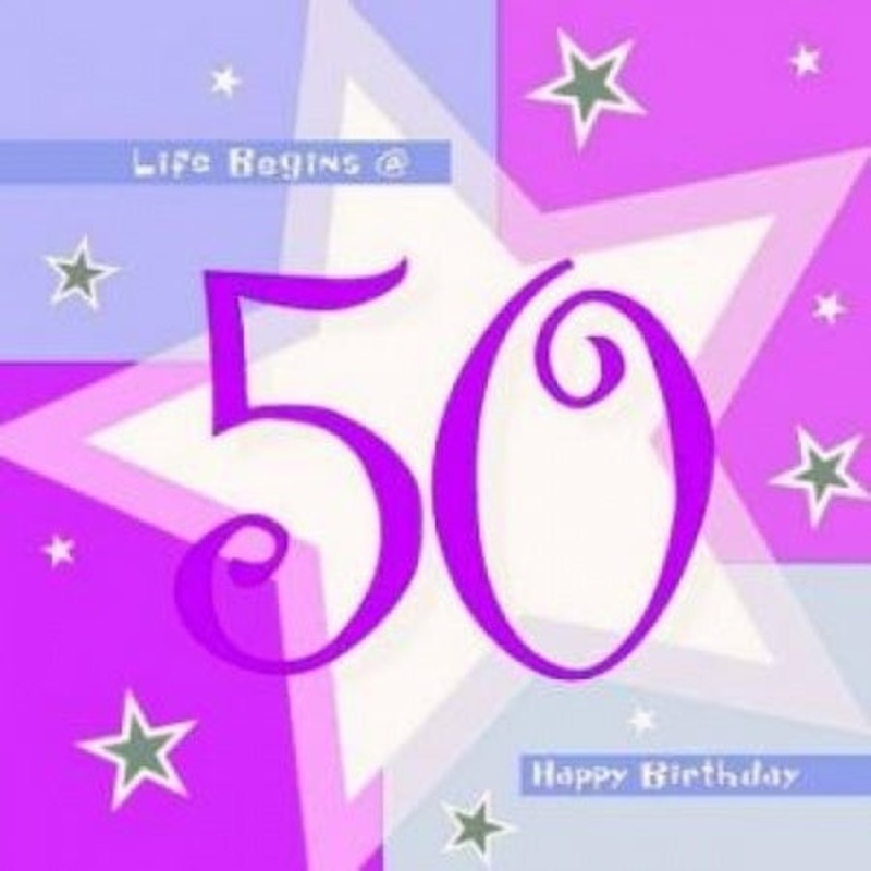Pink Shimmer " Life Begins @ 50" Birthday Napkins - 16ct