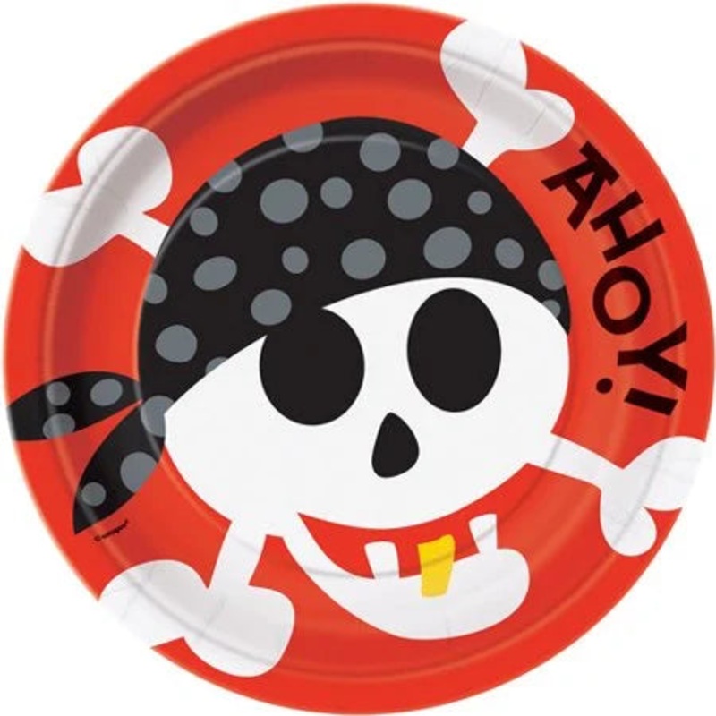 Pirate Fun Paper Dinner Plates - 22.9cm