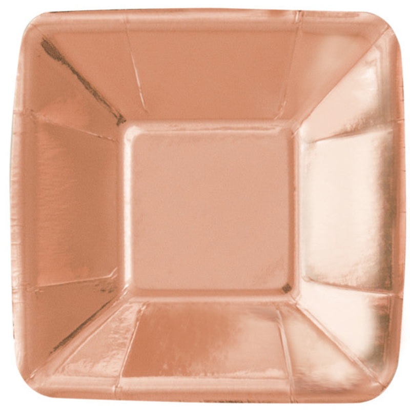 Rose Gold Foil Square 5" Appetizer Plates, 8ct - Foil Board