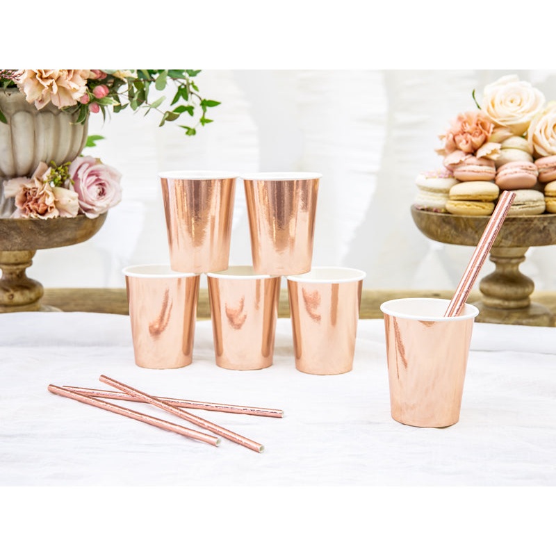 Rose Gold Paper Cups - 220ml
