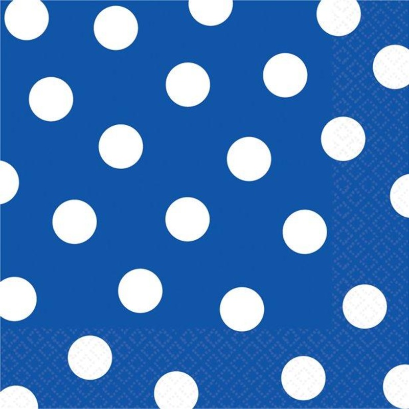 Royal Blue Dots Napkins (16ct)