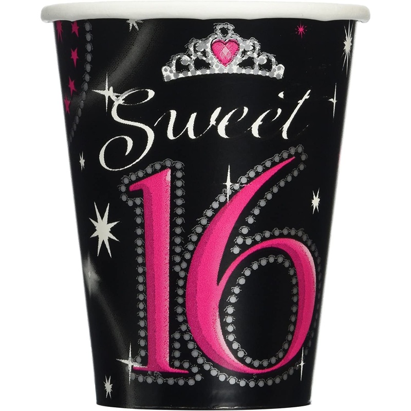 Sweet 16 Sparkle Paper Cups (8ct)