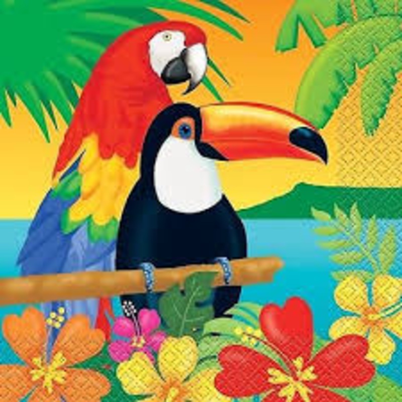 Tropical Island Luau Lunch Napkins
