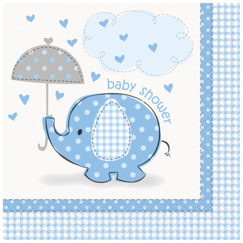 Umbrellaphants Blue Luncheon Napkins - 16ct