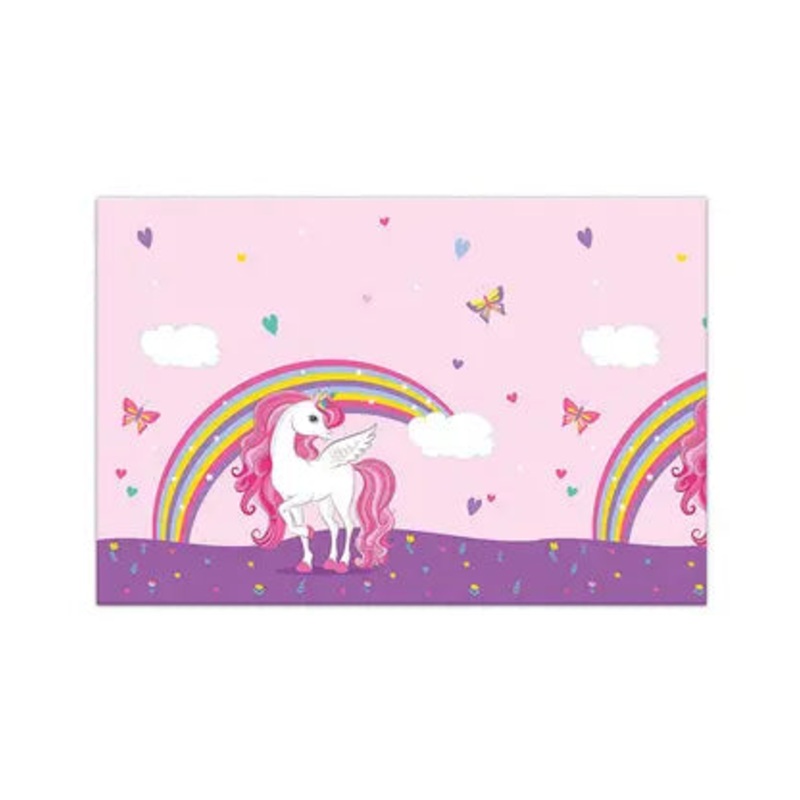 Unicorn Party Plastic Tablecover 120x180 cm.