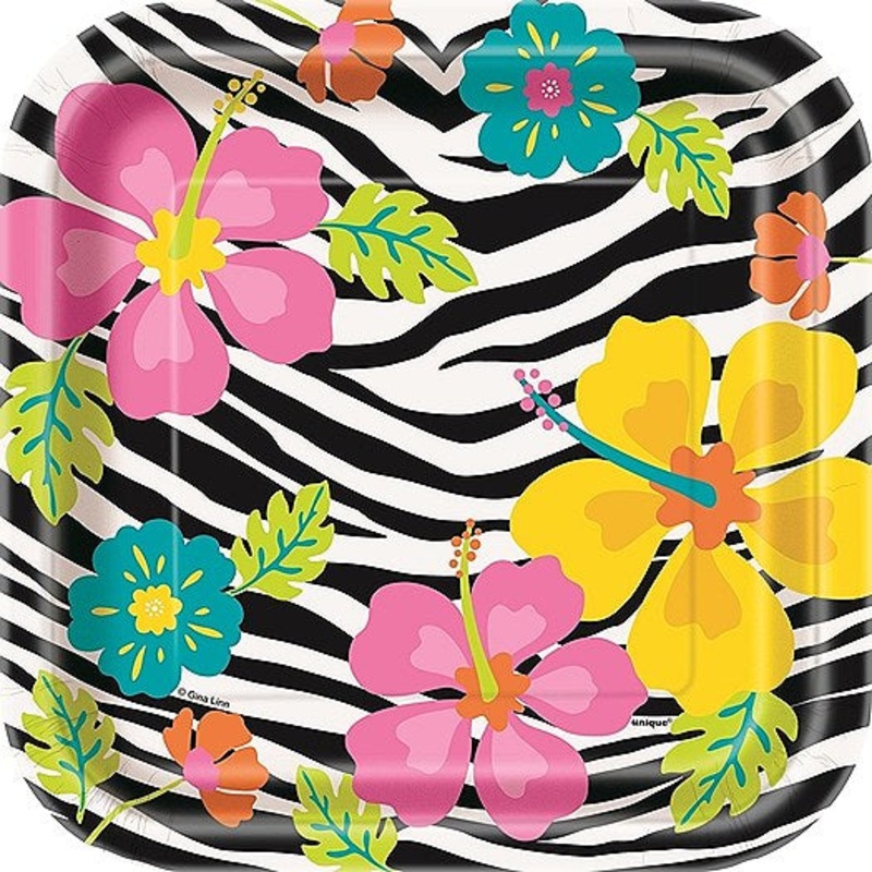 Wild Luau Dessert Plates 10ct ( 17.4cm )