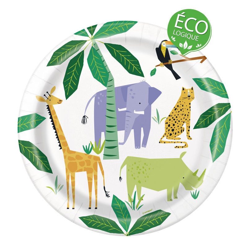Animal Safari Dinner Plates 8ct ( Plastic Free )