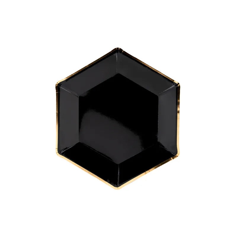 Black & Gold Plates Let's Celebrate - 23cm
