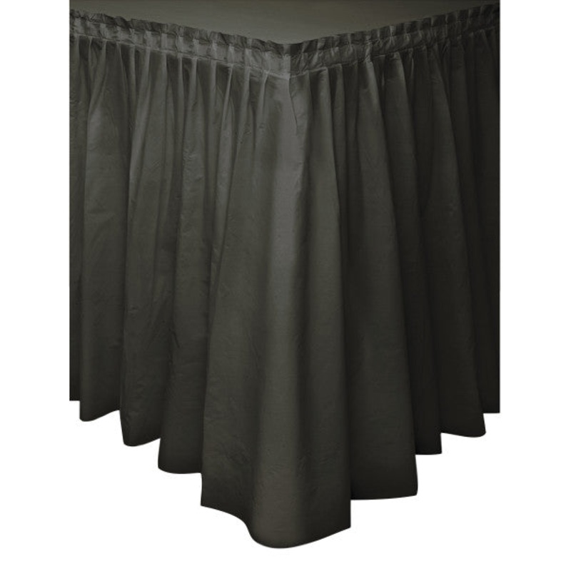 Black Plastic Table Skirt, 29"x14ft