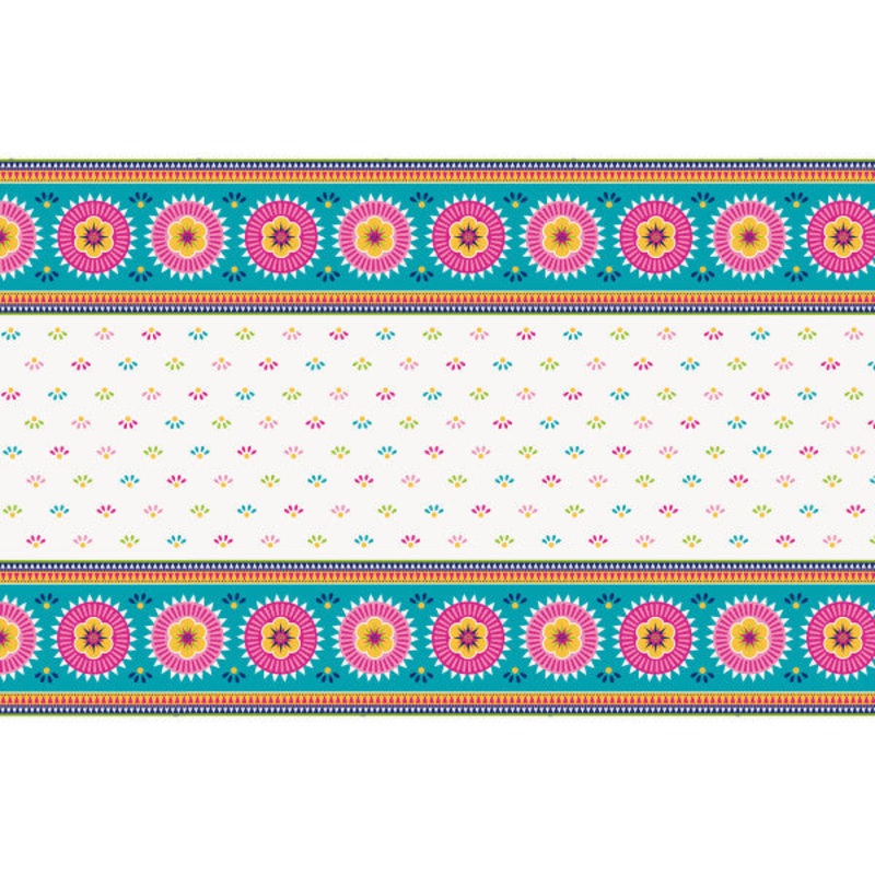 Boho Fiesta Rectangular Plastic Table Cover, 54"x84"