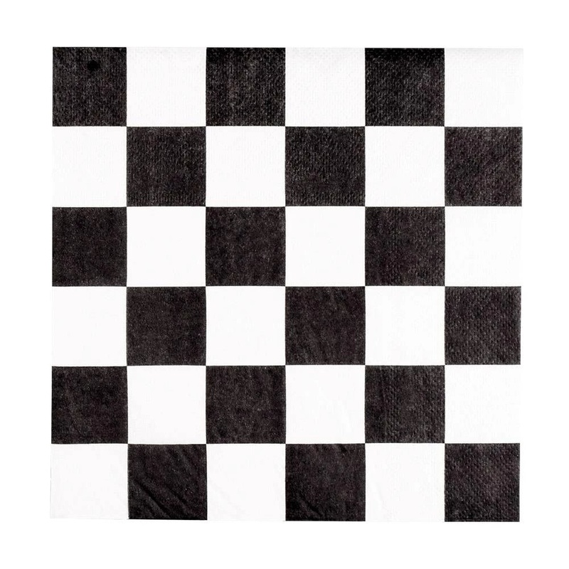 Chequered Racing Flag Paper Napkins  33cm