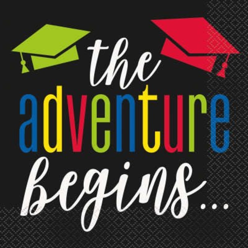 Colourful Cap Grad Napkins (16ct)