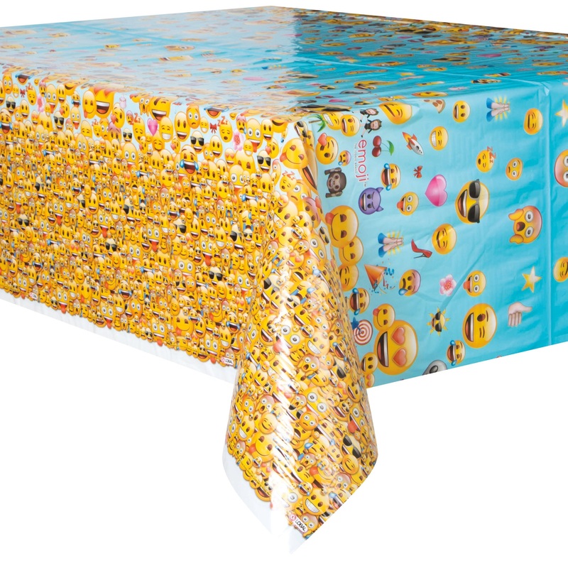 Emoji Rectangular Plastic Table Cover, 54"x84"
