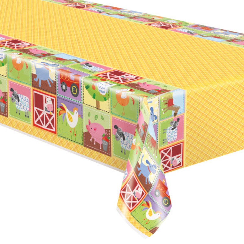 Farm Party Rectangular Plastic Table Cover, 54"x84"
