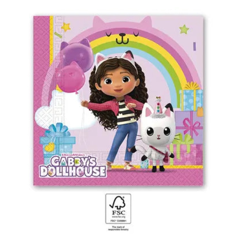 Gabby's Dollhouse FSC Paper Napkins - 20ct